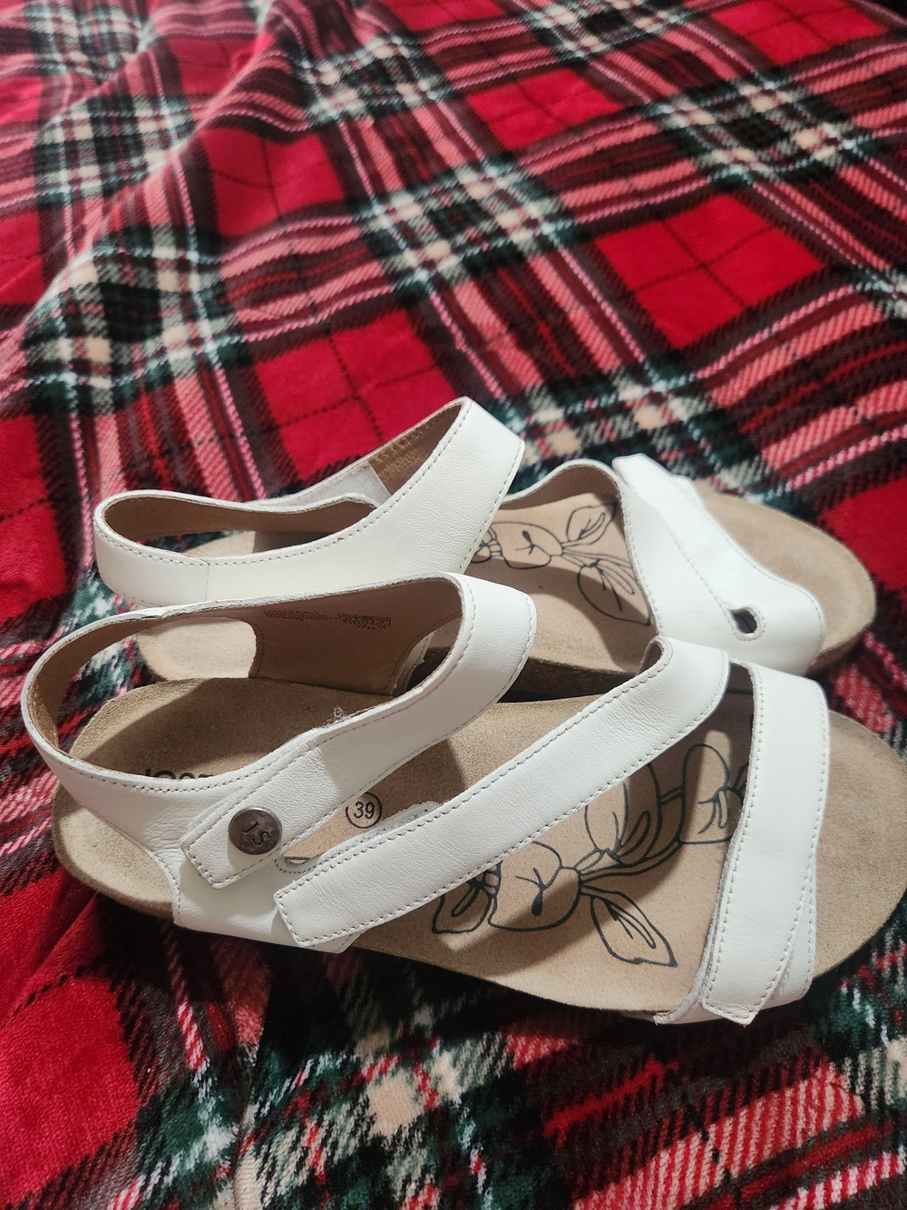 Josef Seibel White Leather Strappy Comfort Sandals - Picture 3 of 8